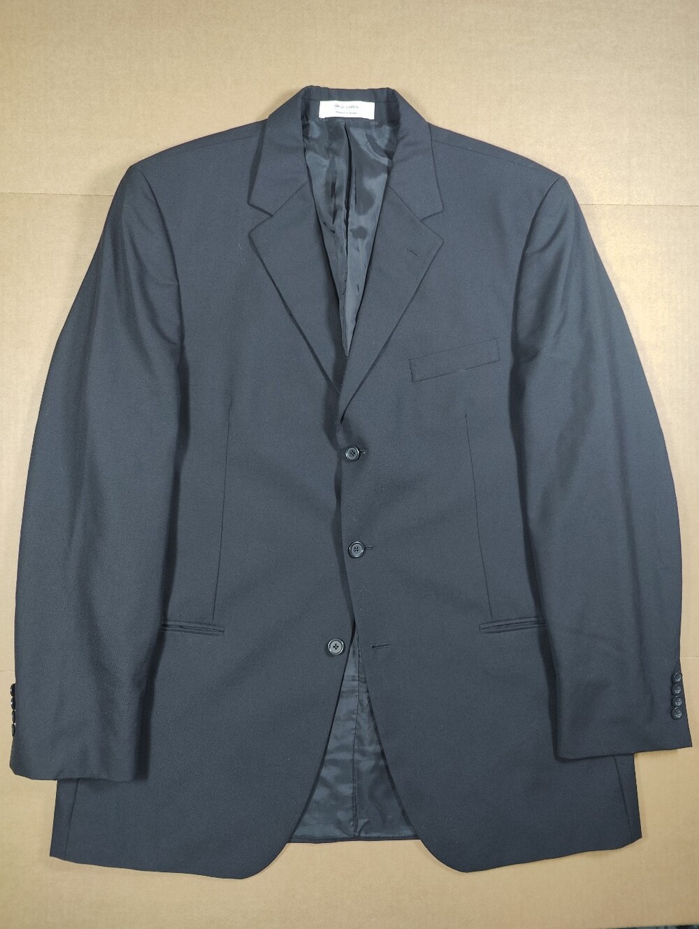 John W. Nordstrom Men’s Black 100% Loro Piana Wool 3 Button Blazer Size 48